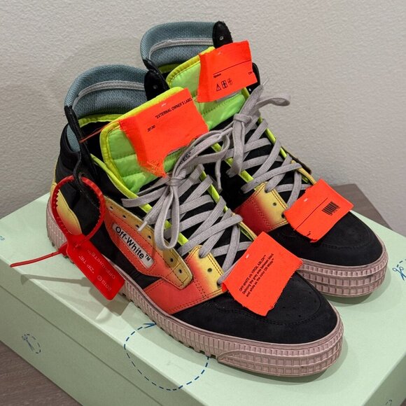 OFF-WHITE MEN HIGH TOP DISTRESSED LOOK SNEAKERS sz 43 - Picture 3 of 9